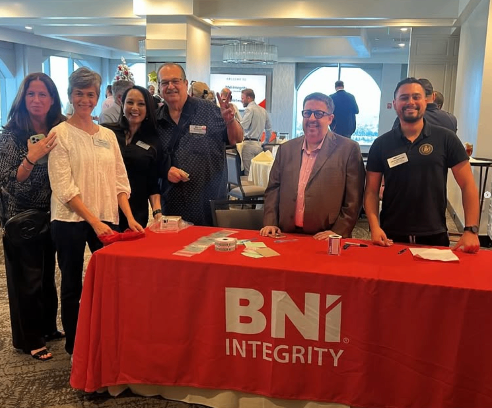 BNI Integrity members at the welcome table